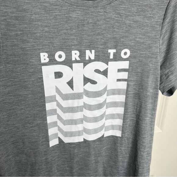 Athleta Born To Rise Gray Graphic Short Sleeve T-shirt Size Small - Picture 4 of 7